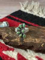 Bague artisanale en argent sterling avec turquoise de Kingman, pierre précieuse naturelle, style bohème du Sud-ouest, bijou statement artisanal