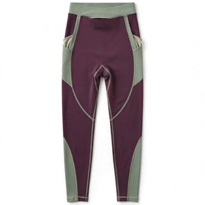 Amkoor <b>Men</b> High Waist Solid Sporty Leggings with Side Pockets Breathable Lightweight Eco-Friendly Spandex <b>Nylon</b> Summer - Product Image 1