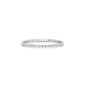 Pulsera de tenis de oro blanco de 9K con diamantes cultivados en laboratorio de 5 quilates y corte brillante redondo, engastados en bisel, para mujer, joyería fina de lujo al por mayor - Product Image 1