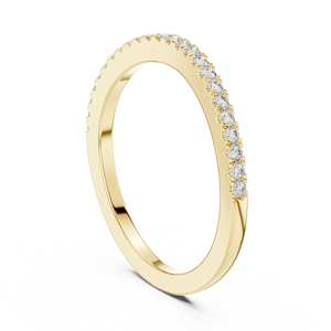 MINIMALIST Certified Lab Grown ROUND CUT Diamond HALF BAND SET IN 18KT Yellow Gold <b>Rhodium</b> Plated Engagement Wedding DAILY WEAR - Product Image 3