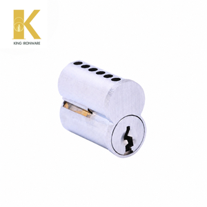 Cylindre de serrure de porte avec logo personnalisé disponible, chrome satiné, laiton, 6 goupilles, clé F, SFIC, pour la sécurité des portes - Product Image 4