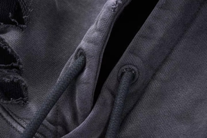 Sweat à capuche personnalisé OEM en polaire légère, patchwork multicolore, épaules tombantes, coupe oversize et carrée, grandes tailles, effet délavé à l'acide - Product Image 4