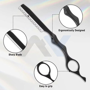 Navajas de Pelo Metálicas de 7 Pulgadas para Cortar el Cabello, Navaja Profesional para Adelgazar y Peinar, para Salón y Hogar, con Logotipo Completamente Impreso con Láser - Product Image 2