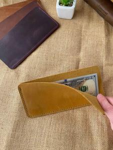 Portefeuille en cuir véritable pour espèces, fournisseur en gros, marque personnalisée, pochette minimaliste pour défi d'épargne LCE-0031 - Product Image 3