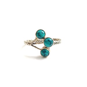 Bague ajustable en turquoise 3,0 grammes, élégant accessoire de montre - Product Image 1