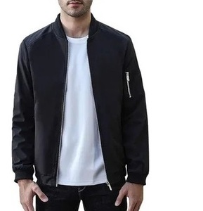 Men's Biker <b>Thin</b> Winter Streetwear Bomber <b>Jacket</b> Outdoor <b>Waterproof</b> Fitness Satin Breathable Zip Up Slim Fit Blank Bomber <b>Jacket</b> - Product Image 2