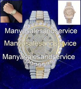 Reloj de Lujo para Hombre con Incrustaciones de Moissanita y Acero Inoxidable, Esfera de Cristal, Resistente al Agua 10 Bar, con Piedras Brillantes - Product Image 4