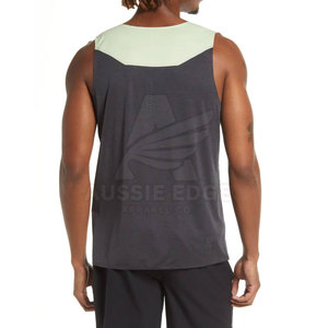 เสื้อกล้ามผู้ชาย Aussie Edge สีเขียวอ่อน แห้งเร็ว สปอร์ต คอกลม ผ้าถัก สีพื้น สำหรับออกกำลังกาย - Product Image 3