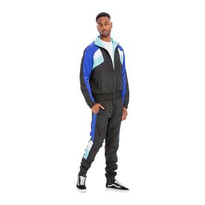 Ensemble de survêtement athlétique deux pièces pour homme, veste coupe-vent à capuche zippée colorblock avec pantalon de survêtement assorti, tenue d'entraînement légère - Product Image 5