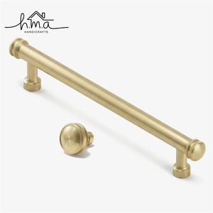 Modern Brass Cabinet Handle <b>and</b> <b>Knob</b> Set Multi Finish <b>Drawer</b> <b>Pull</b> Kitchen Cupboard Door Hardware Sleek Rectangular Design - Product Image 6