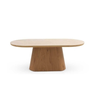 Table à manger ovale moderne en bois massif, écologique, faite à la main, design minimaliste, meubles stables, meubles pour salle à manger d'hôtel, d'école - Product Image 1