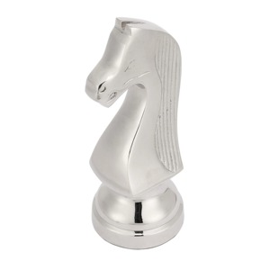 Silver Chess Horse Figurine Knight Piece Table <b>Object</b> Elegant Home Decor Shelf Cabinet and Tabletop Display From India - Product Image 3