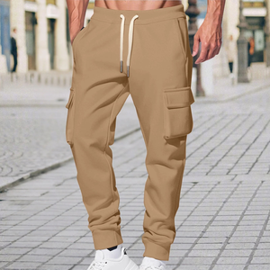 Pantalones Cargo de Algodón Personalizados con Múltiples Bolsillos para Hombre, Estilo Streetwear, Oversize, Rectos - Product Image 1