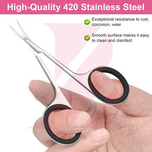 Tijeras para Cutículas con Agarre Antideslizante y Recubrimiento Negro, con Logotipo Personalizado, Herramienta de Belleza Profesional para Eliminar Piel Muerta - Product Image 3