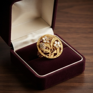 Divyoro Filigree Flower Design Women's <b>Ring</b> with Oxidized <b>Silver</b> Plating for Party & Anniversary Occasions - Product Image 3