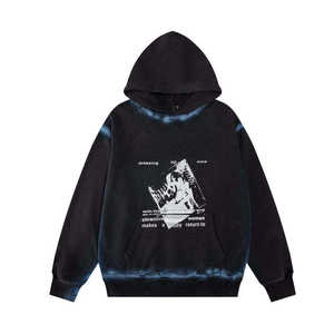 เสื้อฮู้ดดี้โอเวอร์ไซส์ลายกราฟิกสไตล์สตรีทแวร์แบบหนาพิเศษ วินเทจ ย้อมสีเอซิด สไตล์ Y2K สำหรับผู้ชายและผู้หญิง คุณภาพสูง ผ้าฟลีซ - Product Image 2