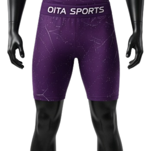 Ensemble de chemise et short de compression pour homme, violet et blanc, respirant, séchage rapide, extensible, pour la salle de sport, l'entraînement, la course à pied, vêtements de sport athlétiques - Product Image 5