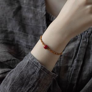 Bamboo Design Crystal and Rhinestone <b>Beaded</b> <b>Bracelet</b> Romantic Green Gemstone Jewelry - Product Image 5