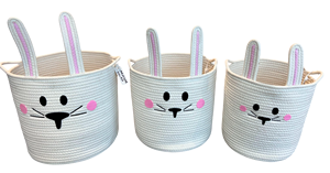 Modern Cotton Elephant Print Woven <b>Storage</b> <b>Basket</b> Organizer Bin Nursery <b>Toy</b> Holder - Product Image 4