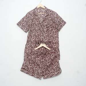 100% Cotton <b>Women's</b> Custom Logo Front Solid Color <b>Short</b> Long Sleepwear <b>Pyjamas</b> Autumn Summer Spring 3-Piece Set - Product Image 6