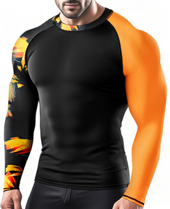 Wholesale 2026 Oem Odm Rash Guard Men Sublimation Printed Spandex Bjj Rash Guard Gym Surfing Diving Compression Mma Rash Guard - Product Image 6