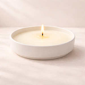 Wide Flat Ceramic <b>Candle</b> Vessel Thick Wall Heat Resistant Smooth Matte Finish Single Wick Luxury Reusable Home Decor - Product Image 1