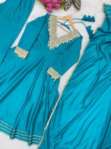 Últimas Tendencias de Moda para Mujer, Traje Anarkali Largo con Codificación, Vestido con Dupatta, Traje para Fiesta de Bodas, Completamente Cosido - Product Image 6