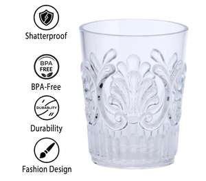 [Holar] Vasos de Acrílico Plástico de 12 Onzas Hechos en Taiwán con Diseño de Cuatro Flores para Baño y Hogar - Product Image 2