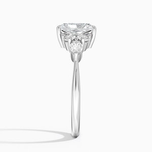 Bague de mariage BOJ 043 en argent 925 plaqué rhodium, coupe radiante, avec diamant Nadia et moissanite 2 carats couleur D VVS1 certifiée GRA - Product Image 3