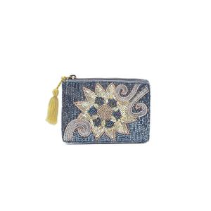 Pochette à monnaie lueur dorée Portefeuille personnalisé en perles de rocaille Beau cadeau de maman-Design coeurs pour filles - Product Image 1