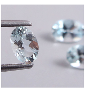 Natural Aquamarine Oval Cut 6x4 MM Light Blue AA Quality Faceted Loose Gemstones 10 Pcs Lot for Jewelry Making R <b>Creation</b> Color - Product Image 4