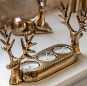 Luxury Gold <b>Bow</b> Candle <b>Holder</b> Wooden Base Metal Candle Stand Elegant Ribbon Design Decorative Tabletop Accent Festive Gift TREND - Product Image 5