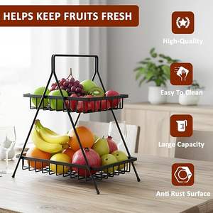 Panier de rangement en fil métallique de style industriel, grande capacité, organisateur pour la maison, le garde-manger ou l'armoire - Product Image 6