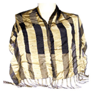 Elegante Bufanda de Nailon Georgette a Rayas, Ligera, Suave y Transpirable, Accesorio de Moda para Mujer, Estilo Casual y Formal - Product Image 1
