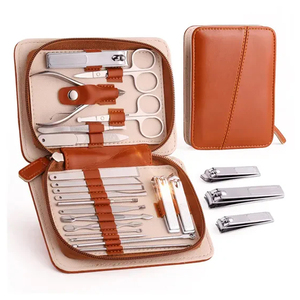 Travel Size Professional Stainless Steel Manicure and Pedicure Set Matte Finish Cuticle Nipper Nail Clipper Grooming Kit - Product Image 1