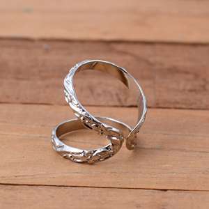 925 <b>Sterling</b> <b>Silver</b> Luxury Unisex Floral Finger Splint <b>Ring</b> <b>Adjustable</b> Arthritis Support Joint <b>Ring</b> - Product Image 3