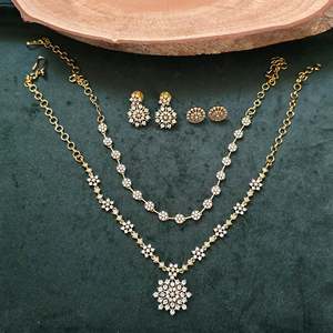 24K Gold Plated Bridal Jewelry Set-Fine Earring Set for Daily Wear - Product Image 1
