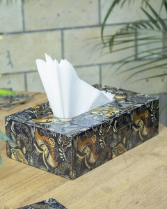 Caja de pañuelos de madera MDF impresa, hecha a mano, con un nuevo diseño creativo, para almacenamiento en habitaciones de hoteles de lujo, decoración y accesorio decorativo para el hogar u oficina. - Product Image 3