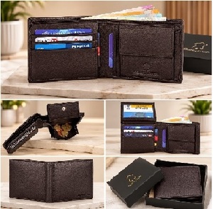 Luxury Leather <b>Wallet</b> <b>for</b> <b>Men</b> with <b>RFID</b> Blocking Technology Premium Brown Bi-Fold <b>Wallet</b> <b>for</b> <b>Men</b> with Cash Compartments - Product Image 2