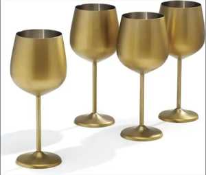 Gold Plated Stainless Steel Champagne Flutes Unbreakable Metal Toasting <b>Glass</b> Luxury Cocktail <b>Goblet</b> Wedding Barware - Product Image 5