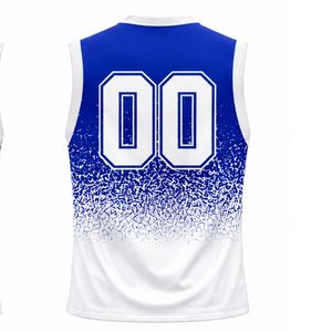 Custom White Blue Volleyball Sleeveless Shirt Athletic Team Sports Top Competition Uniform Practice Training Wear Clothing - Product Image 2
