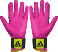 Guantes de Bateo de Béisbol Adiha Impex de Cuero Rosa, Suaves, Ligeros, Duraderos, de Primera Calidad, Transpirables, Antideslizantes, con Cierre de Gancho y Bucle