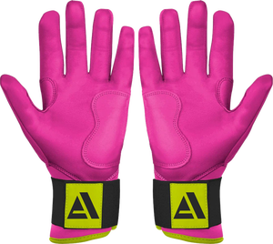 Gants de frappe de baseball en cuir rose Adiha Impex, légers, durables, de qualité supérieure, antidérapants, avec fermeture auto-agrippante. - Product Image 2