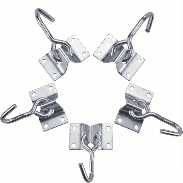 Durable Custom 4" Silver Galvanized Stainless Steel Flat Rope Hook HANLIX Brand ISO 9001 Certified Customizable Packaging Carton
