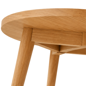 Ensemble de table à manger ronde en teck scandinave de luxe ARTERRA, chaises rembourrées modernes écologiques pour appartement et cuisine - Product Image 4