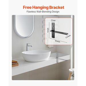 Supports d'étagère en forme de T, 2 pièces, en acier massif, capacité de 200lbs/90kg, 14x2.89x12/355.6x73.5x304.8mm - Product Image 6