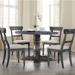 Set di 2 sedie da pranzo marrone chiaro e grigio anticato con cuscino imbottito - Product Image 5