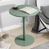 Table d'appoint ronde en fer avec revêtement en poudre OEM personnalisé, table centrale minimaliste, table d'appoint de canapé, mobilier d'hôtel en gros