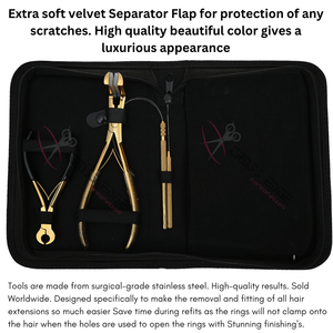 Hair Extension <b>Tools</b> Kit wire Loop Threader Pulling <b>Hook</b> <b>Tool</b> Duckbill Sectioning Clips C-Shape Extension Needles Tape in plier - Product Image 5