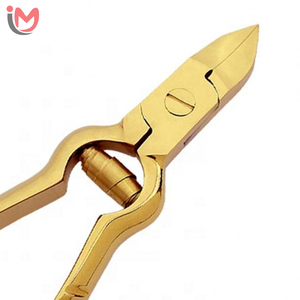 Professional Gold Color Stainless Steel Nail Clipper with Concave Blades Barrel Spring and Back <b>Lock</b> for Toenail Cutter OEM - Product Image 2